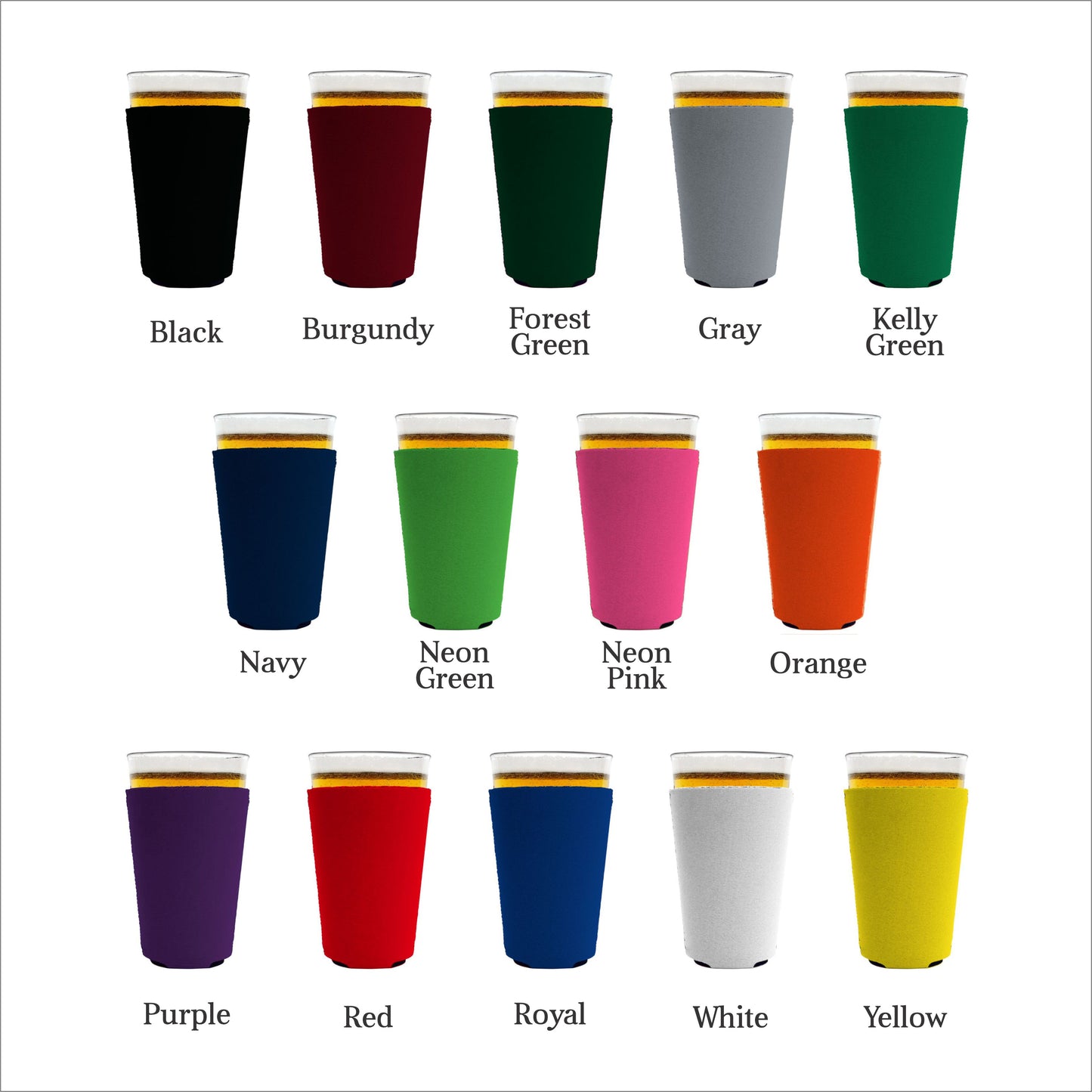 No Minimum Collapsible Neoprene Pint Glass Coolie