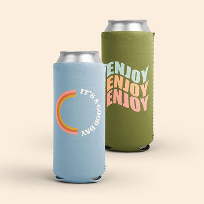 50 Minimum Collapsible Neoprene 24 oz Can Coolie - One Color Screen Print