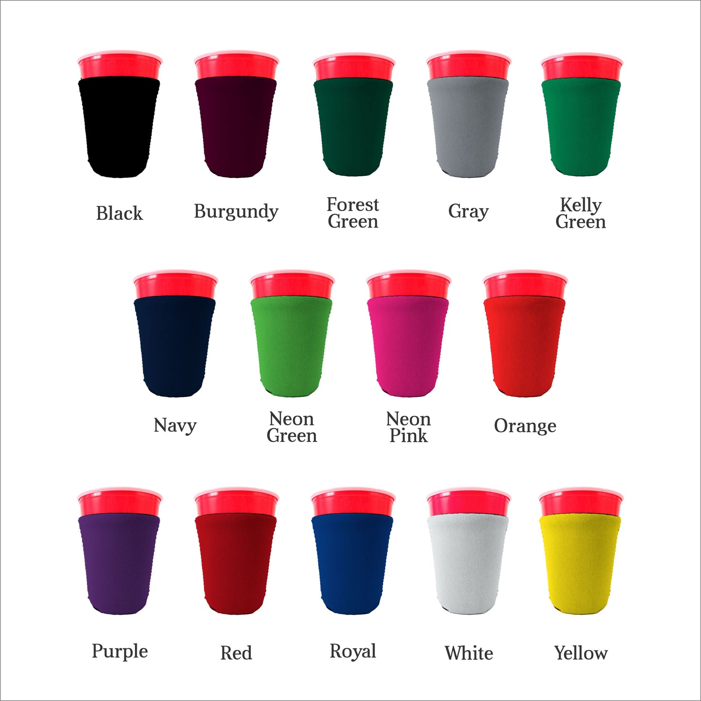 No Minimum Collapsible Neoprene Party Cup Coolie