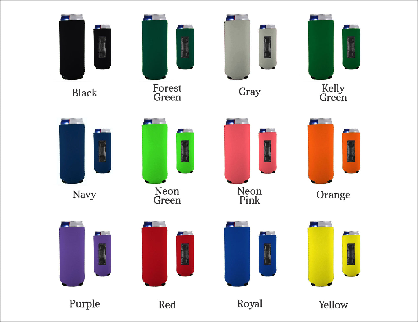 No Minimum Collapsible Neoprene Magnetic Slim Can Coolie