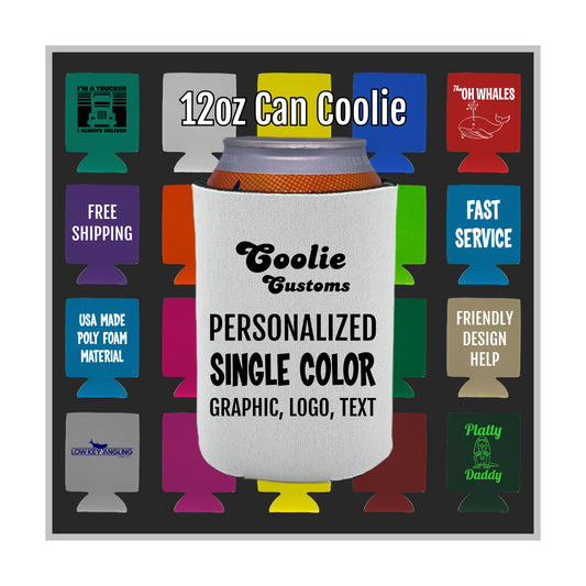 25 Minimum Collapsible Foam Can Coolie - One Color Screen Print