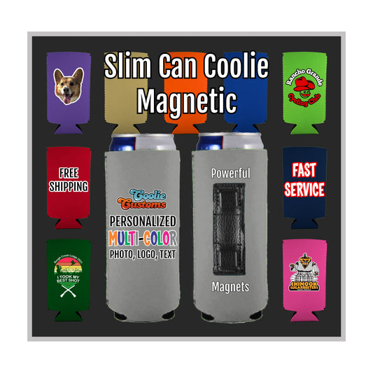 50 Minimum Collapsible Neoprene Magnetic Slim Can Coolie - Full Dye Sublimation