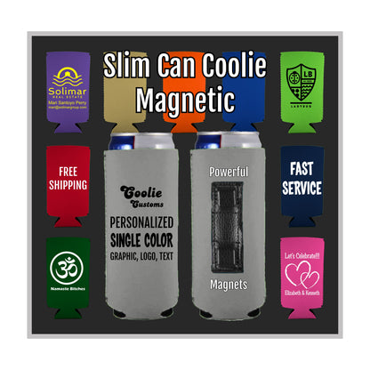 50 Minimum Collapsible Neoprene Magnetic Slim Can Coolie - One Color Screen Print