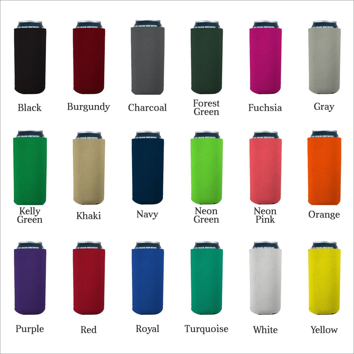 No Minimum Collapsible Neoprene 16 oz Can Coolie