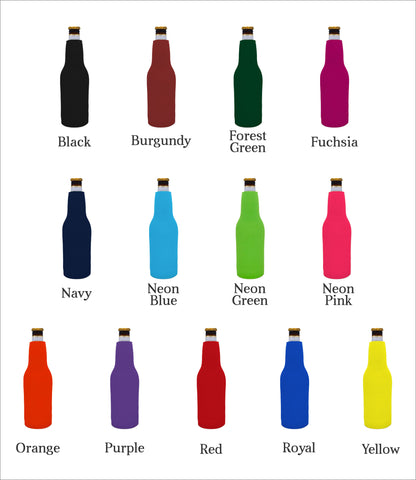 No Minimum Neoprene Zipper Bottle Coolie