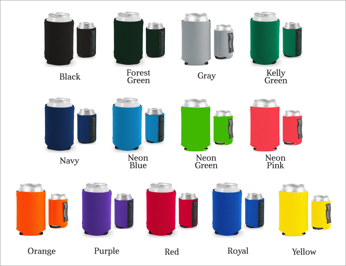 No Minimum Collapsible Neoprene Magnetic Can Coolie