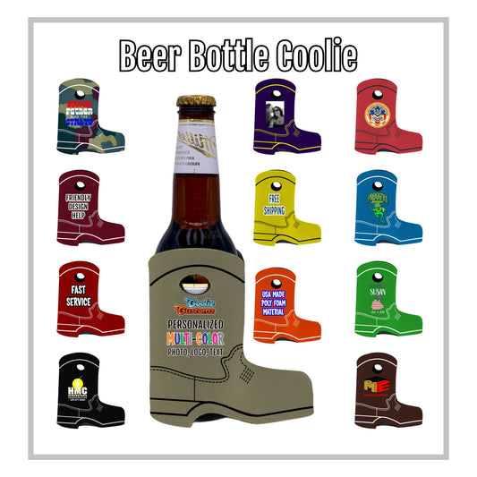 25 Minimum Collapsible Foam Boot Bottle Coolie - Full Dye Sublimation