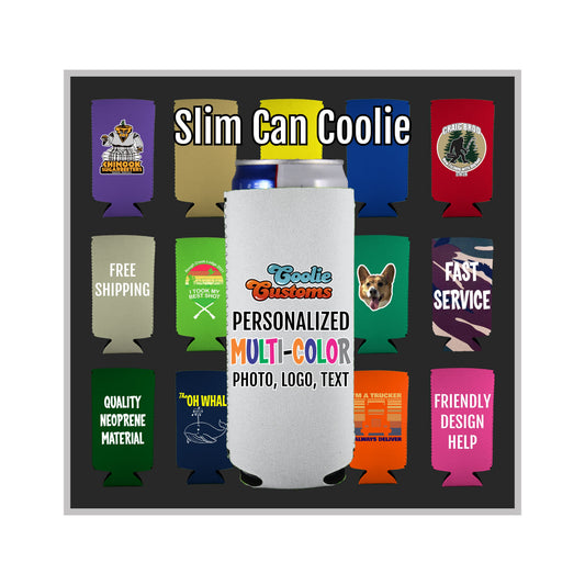 50 Minimum Collapsible Neoprene Slim Can Coolie - Full Dye Sublimation