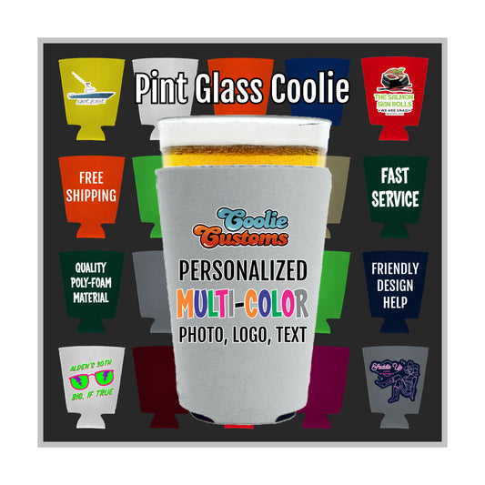25 Minimum Collapsible Foam Pint Glass Coolie - Full Dye Sublimation