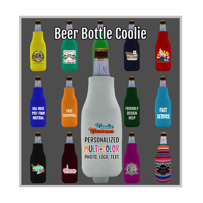 25 Minimum Collapsible Foam Beer Bottle Coolie - Full Dye Sublimation