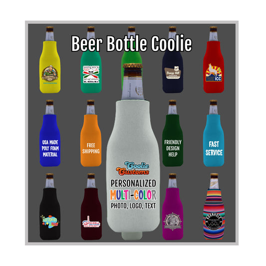 25 Minimum Collapsible Foam Beer Bottle Coolie - Full Dye Sublimation