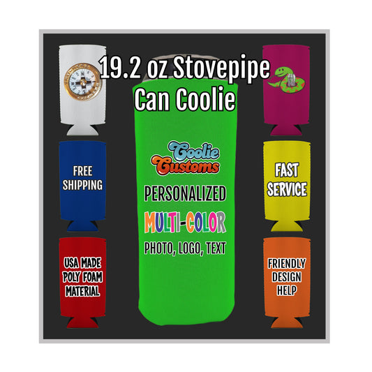 25 Minimum Collapsible Foam 19.2 oz Can Coolie - Full Dye Sublimation