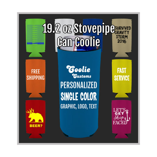 25 Minimum Collapsible Foam 19.2 oz Can Coolie - One Color Screen Print