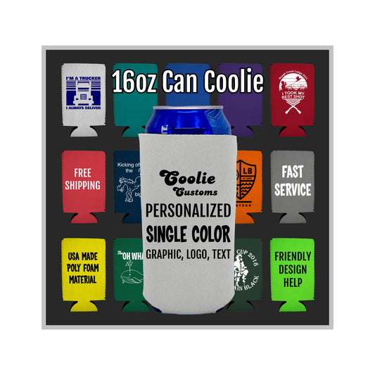 25 Minimum Collapsible Foam 16 oz Can Coolie - One Color Screen Print