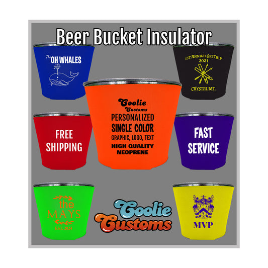 25 Minimum Collapsible Foam Galvanized Beer Bucket Insulator - One Color Screen Print