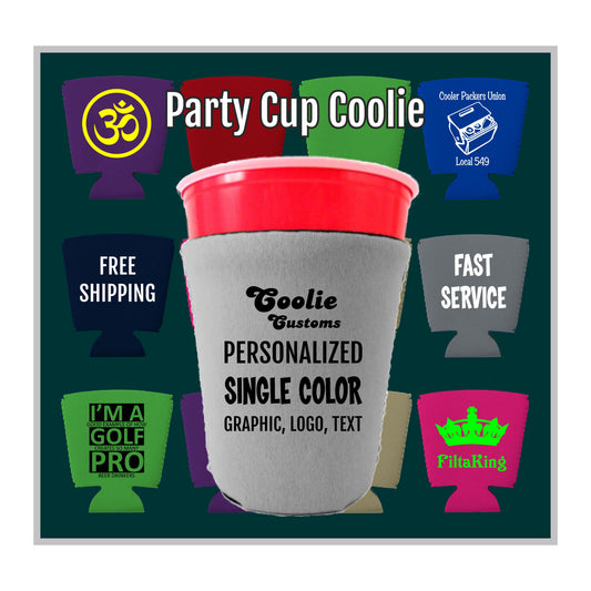 25 Minimum Collapsible Foam Solo Cup Coolie - One Color Screen Print