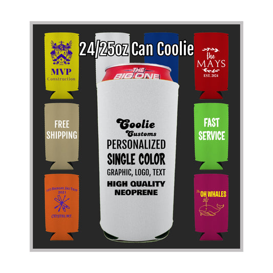 50 Minimum Collapsible Neoprene 24 oz Can Coolie - One Color Screen Print