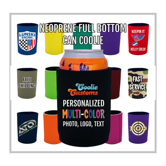 50 Minimum Full Bottom Neoprene Can Coolie - Full Dye Sublimation
