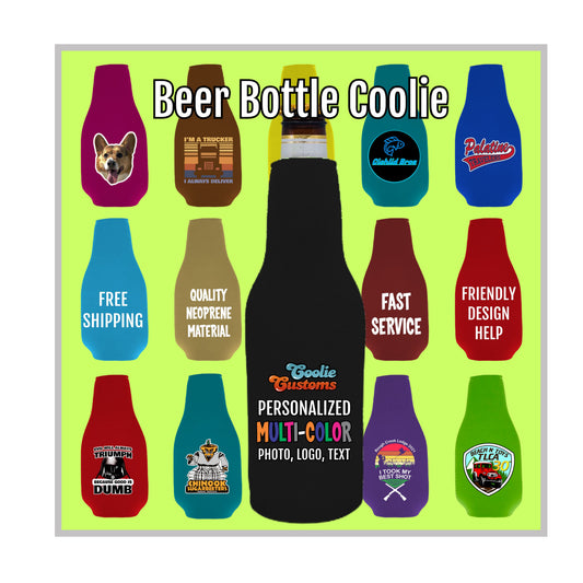 No Minimum Neoprene Zipper Bottle Coolie