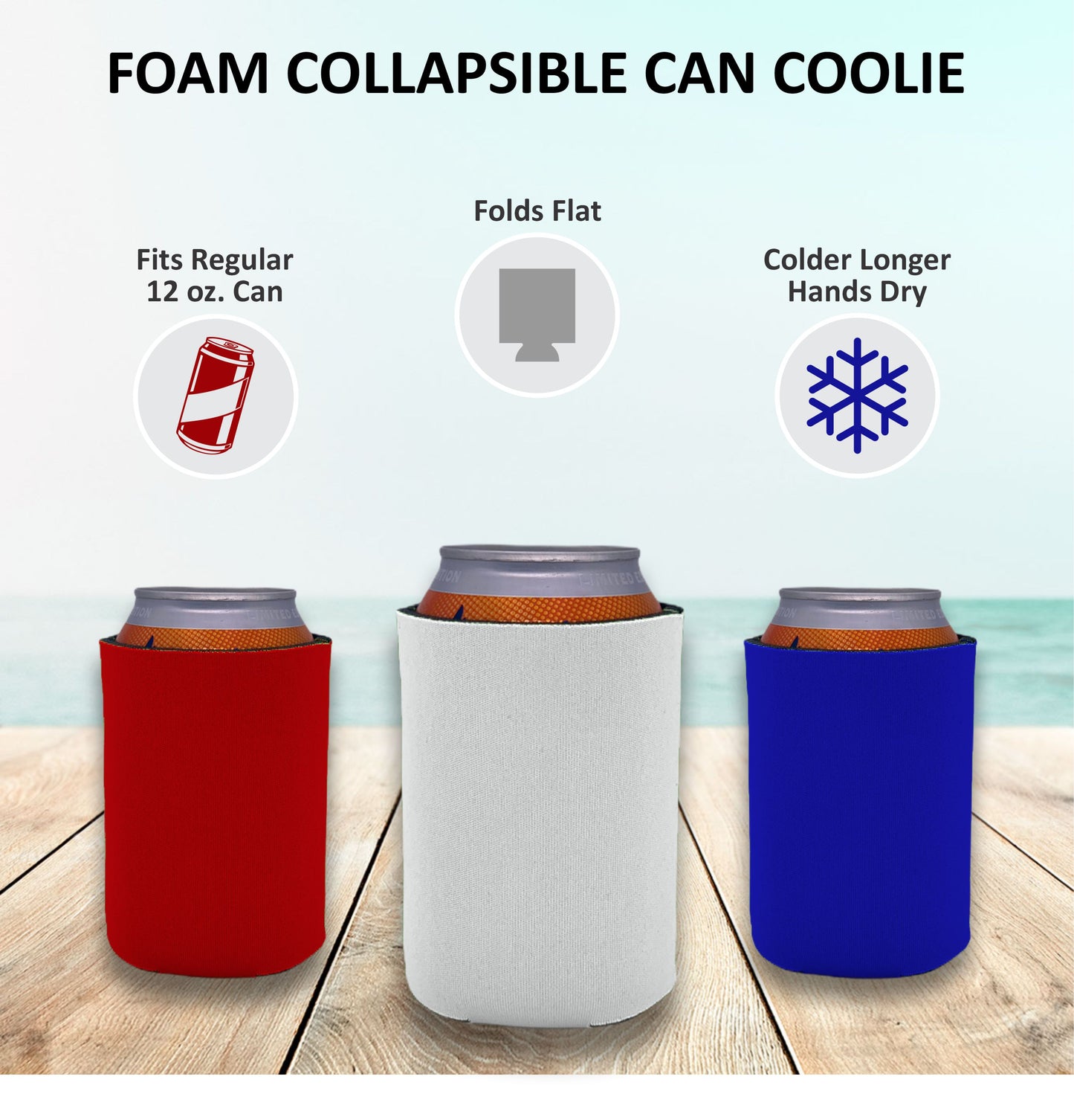 25 Minimum Collapsible Foam Can Coolie - One Color Screen Print