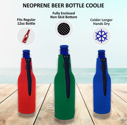 No Minimum Neoprene Zipper Bottle Coolie