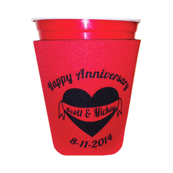 25 Minimum Collapsible Foam Solo Cup Coolie - One Color Screen Print
