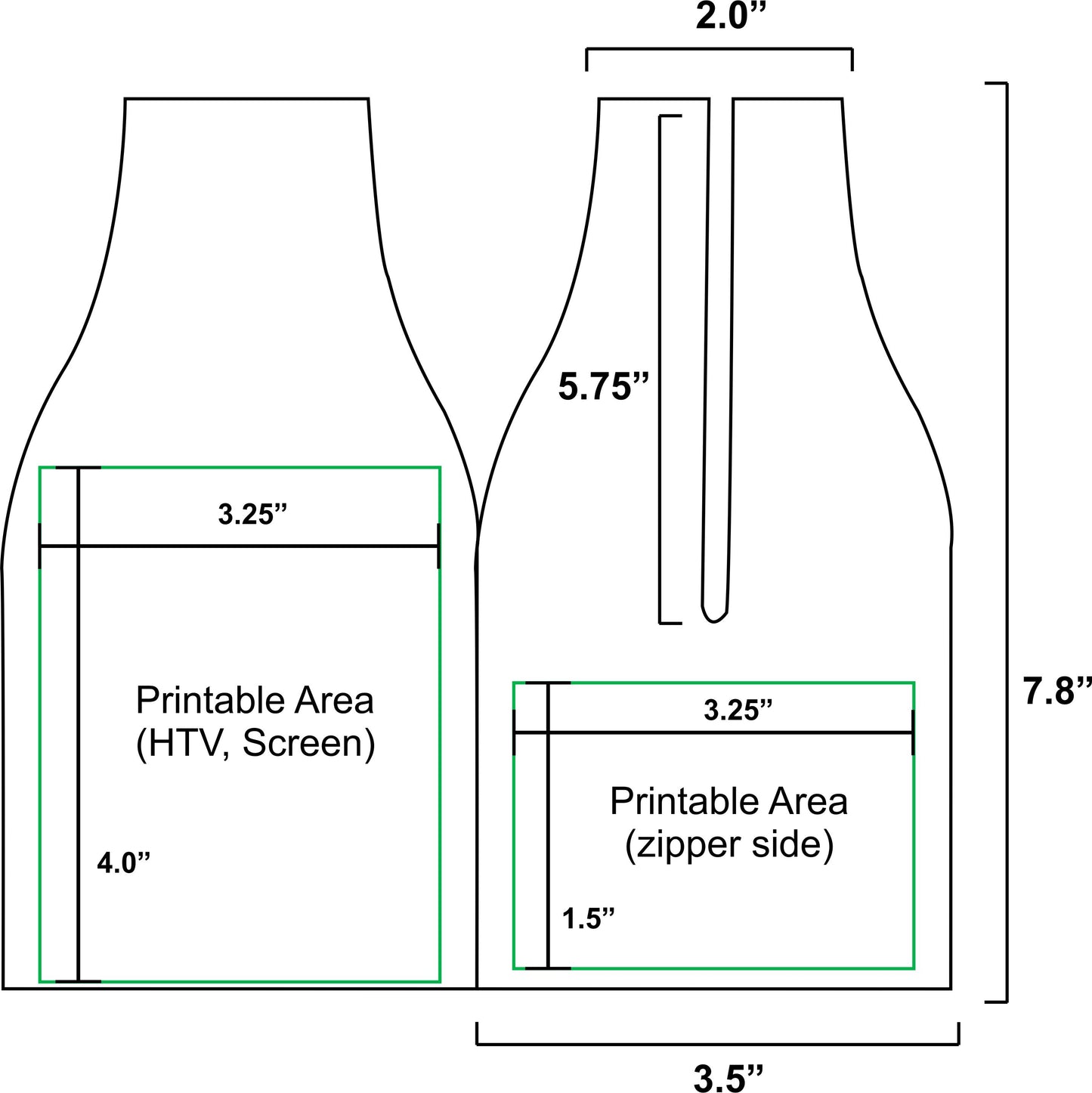 No Minimum Neoprene Zipper Bottle Coolie