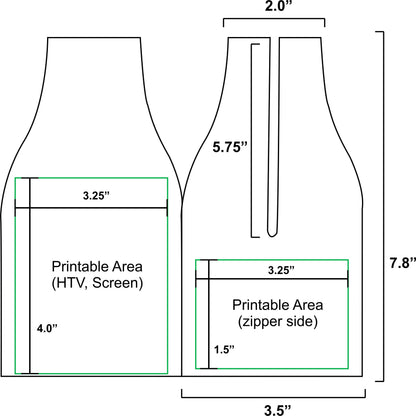 No Minimum Neoprene Zipper Bottle Coolie