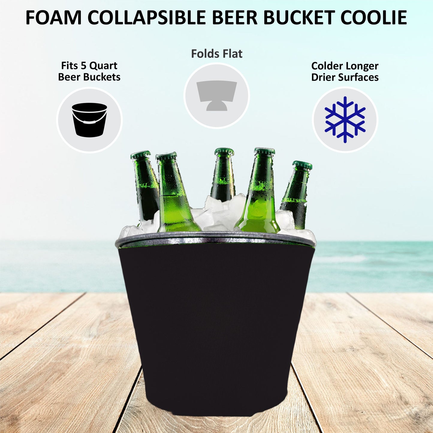 25 Minimum Collapsible Foam Galvanized Beer Bucket Insulator - One Color Screen Print