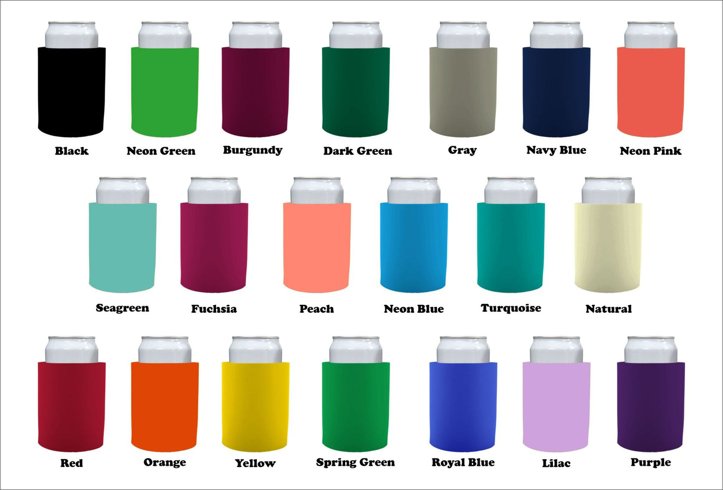 50 Minimum Thick Foam Can Coolie - One Color Screen Print